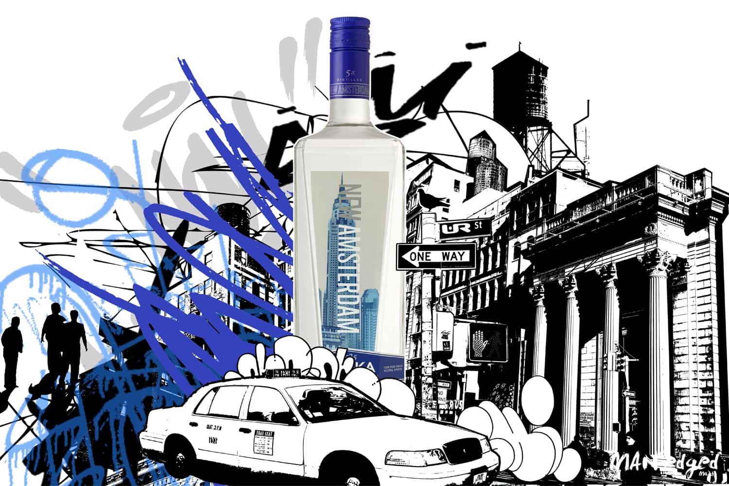 UR New York mural painting featuring New Amsterdam vodka for "It's your Town" tour
