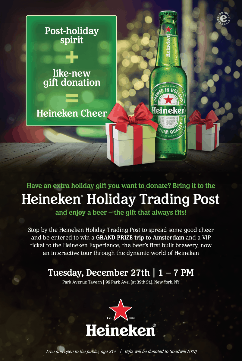 Heineken Holiday Trading Post inside New York City's Park Avenue Tavern