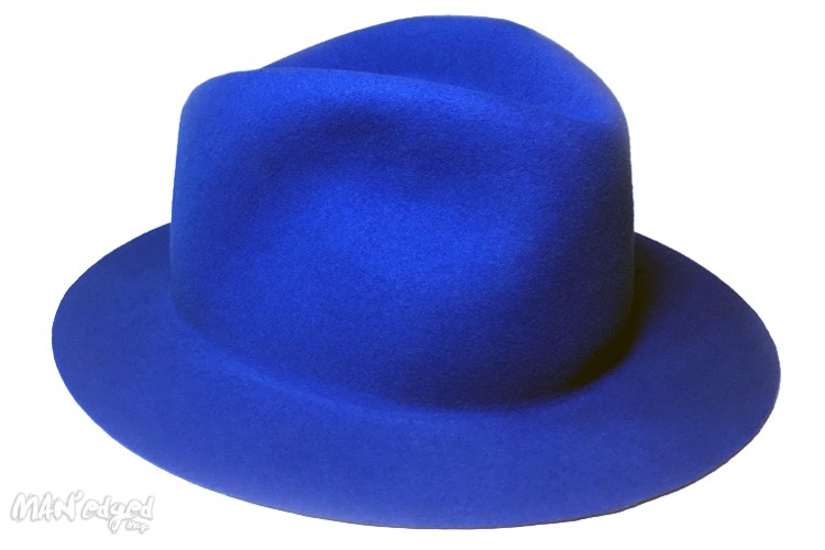 Blue men's fedora hat