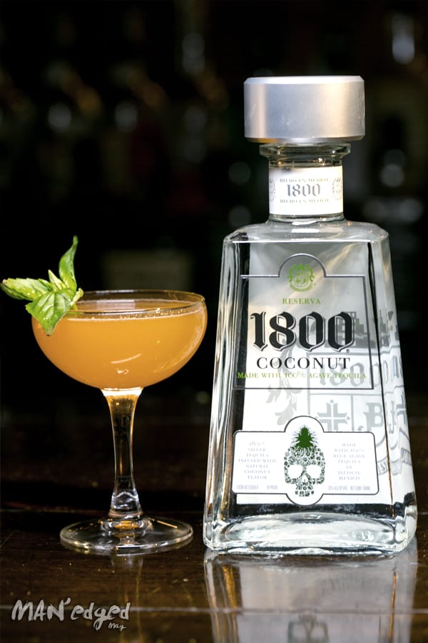 1800 Tequila Coconut bottle and cocktail