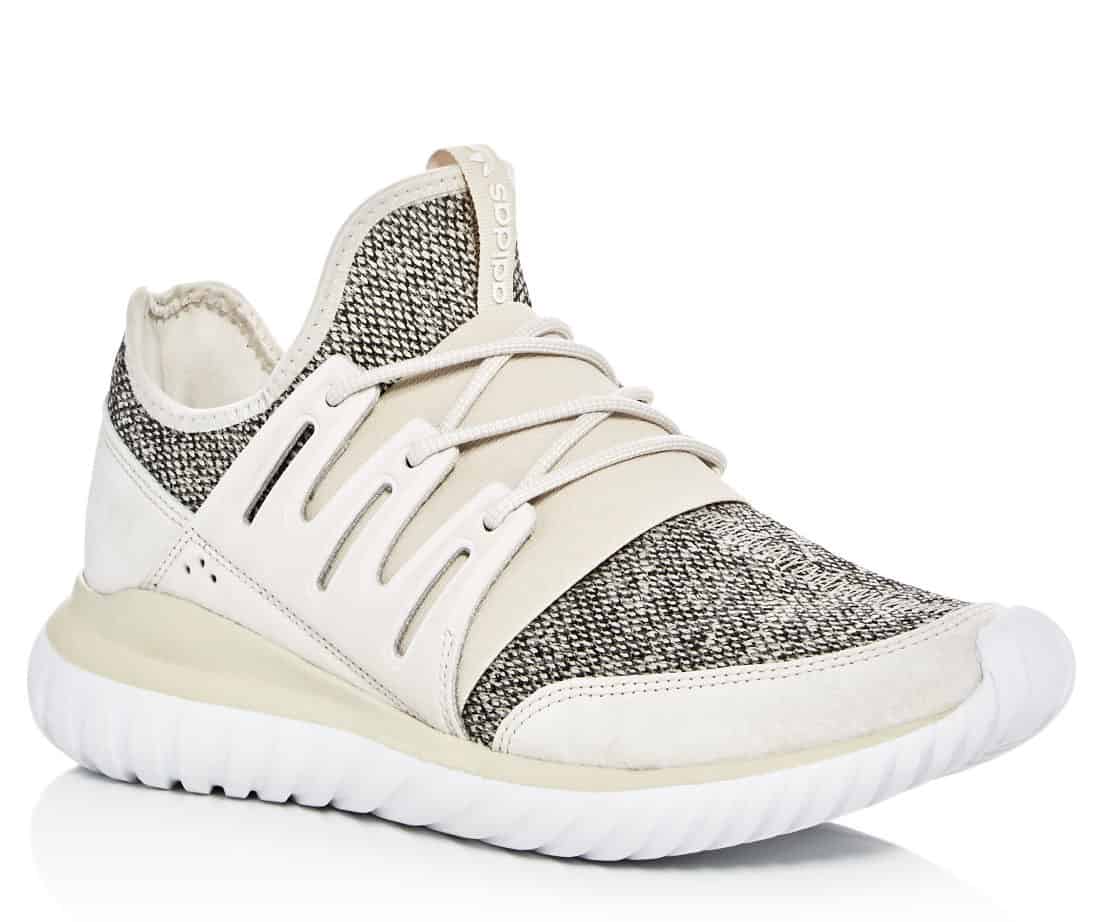 Cream colored men's adidas tubular shoe in this March Editor's Pick