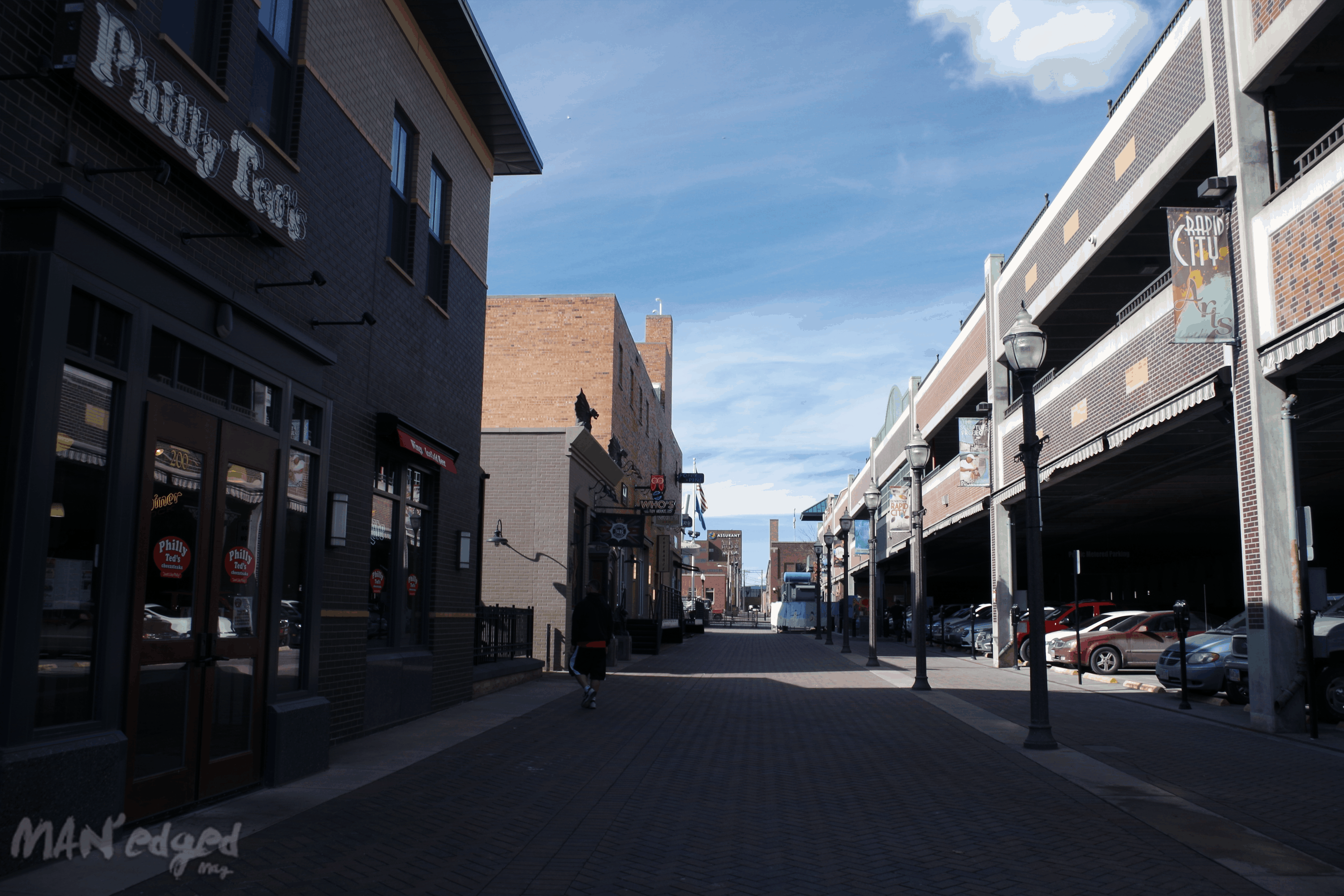 A shot of downtown Rapid City's local shops and eateries.