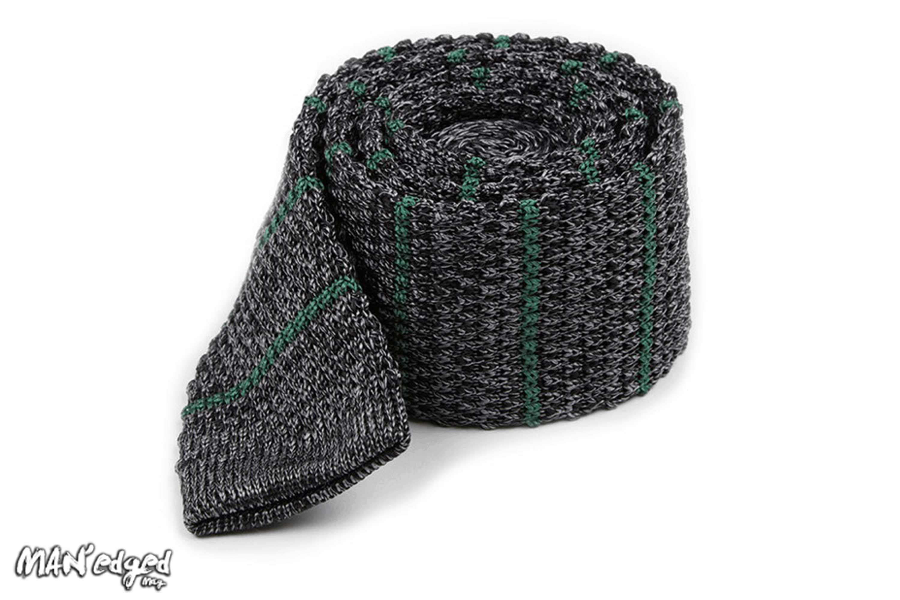 Green knit men's tie from the tie bar, featured in MAN'edged Magazine St Patricks Day men's style round up