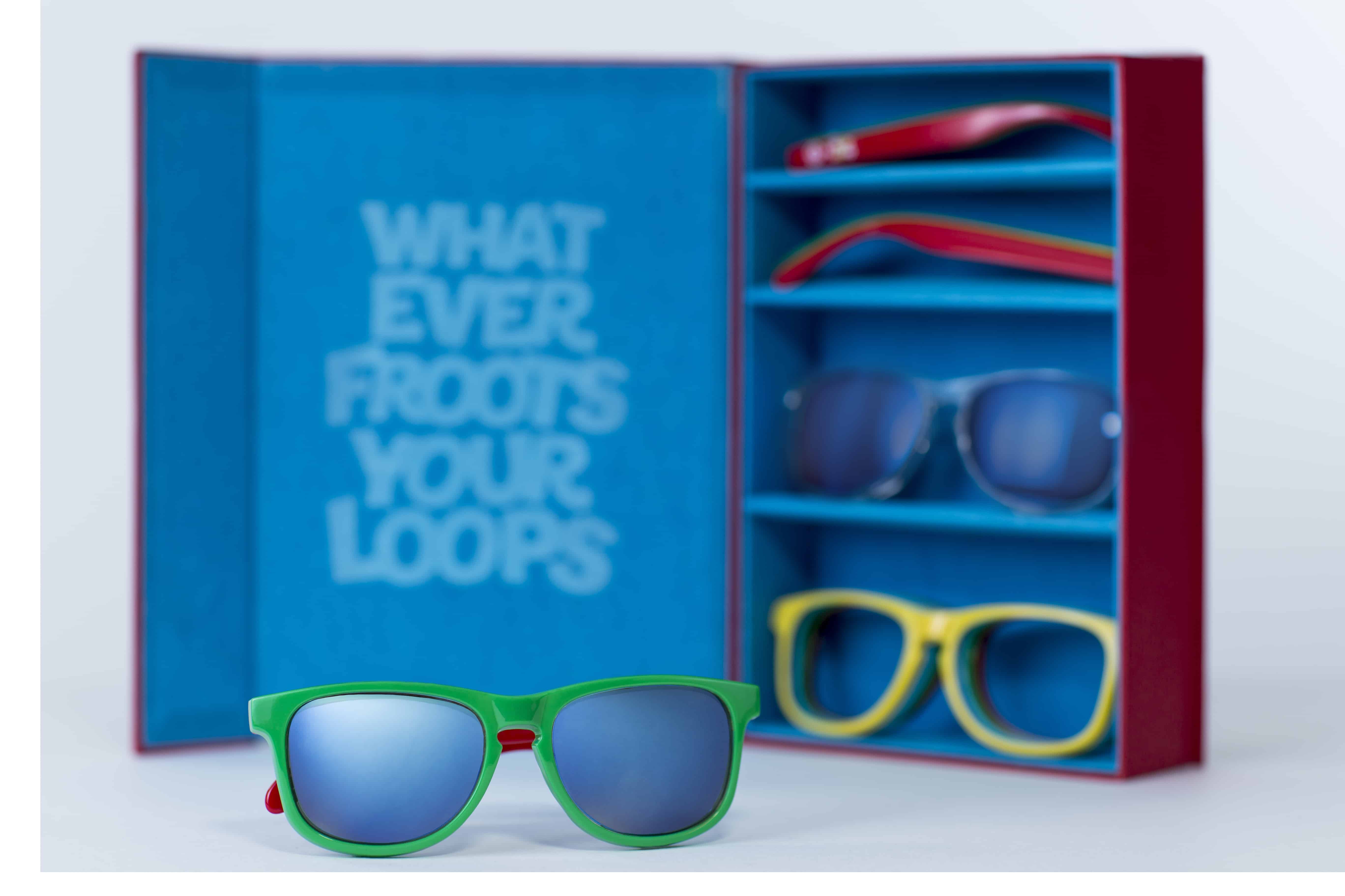 Neff green sunglasses for Kelloggs Froot Loops