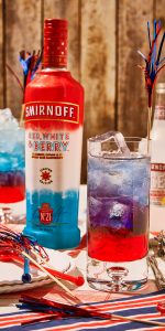 Red, white, and berry Smirnoff 4th of July Cocktail
