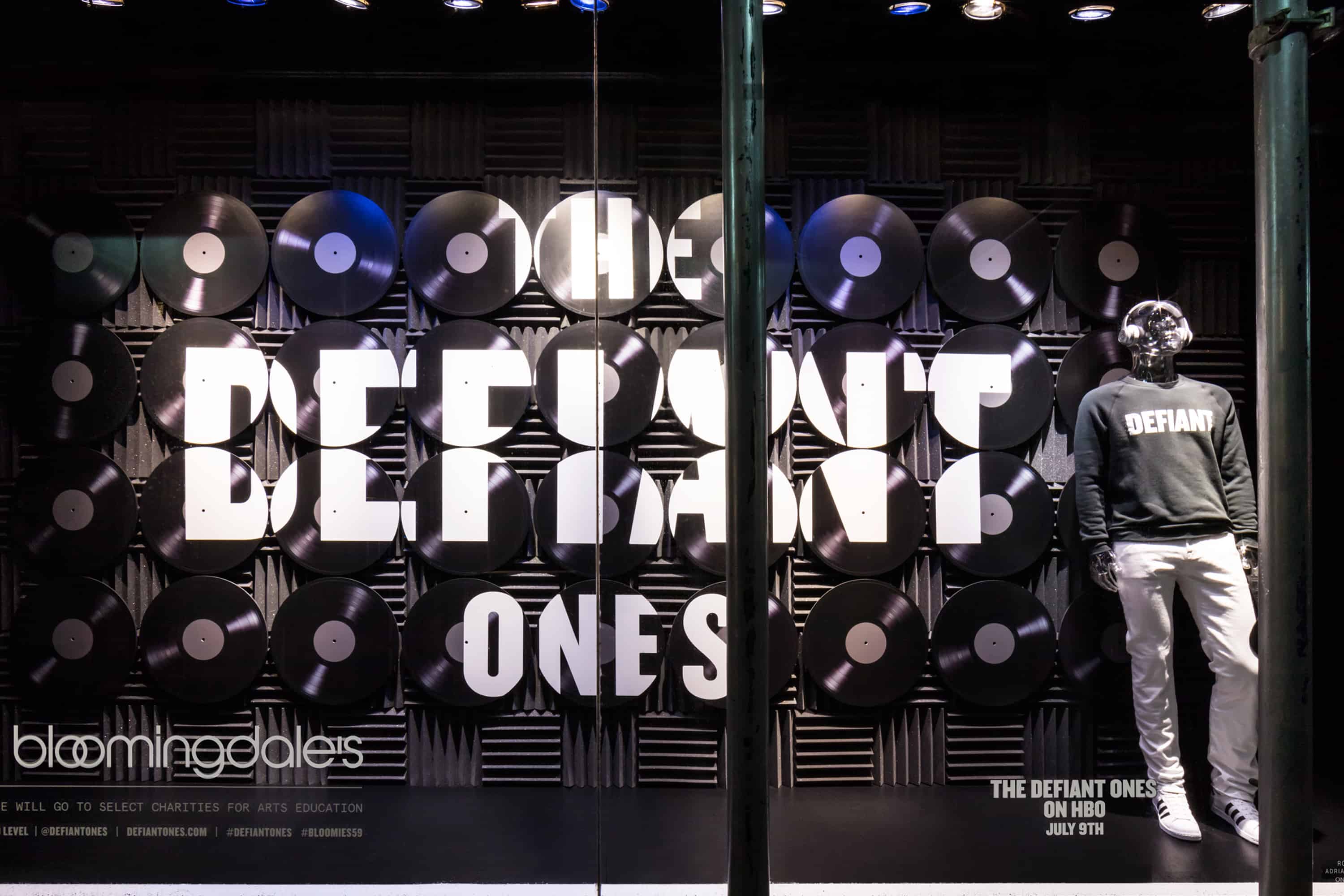 Bloomingdales 59th Street Window Displaying HBO THE DEFIANT ONES Merchandise