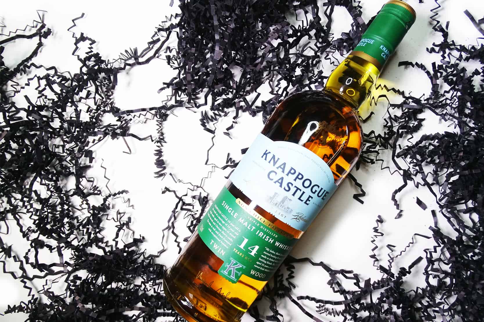 Knappogue castle single malt irish whiskey featured in MAN'edged Magazine's best whiskey to gift this holiday season