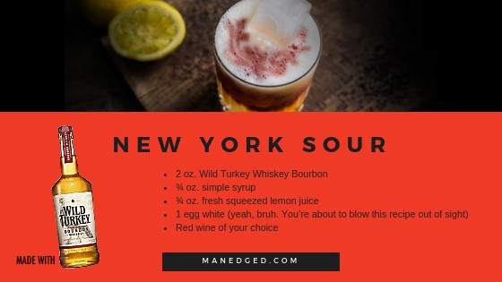 New York Sour Cocktail featured in MAN'edged Magazine best whiskey bourbon drinks for fall