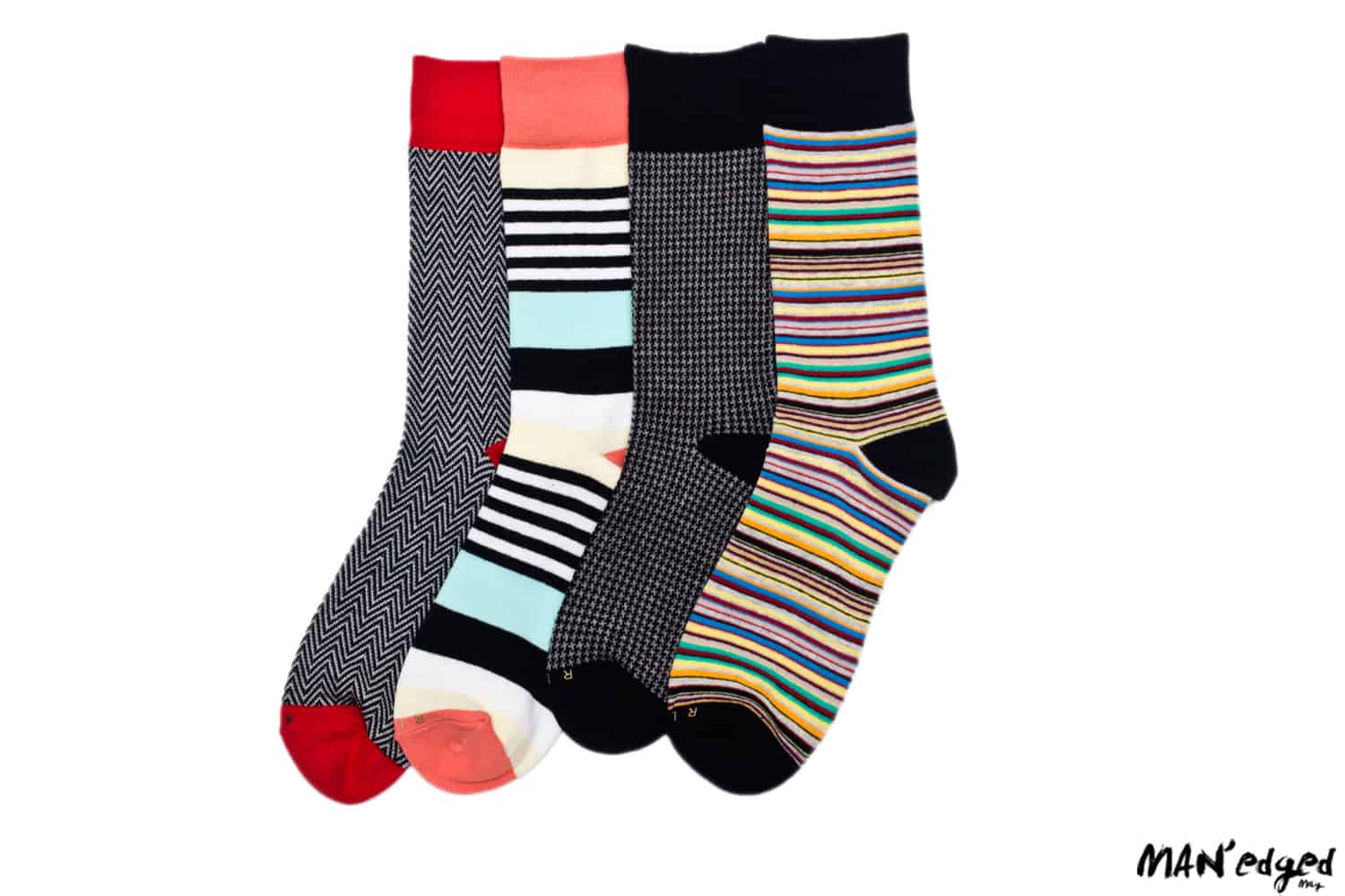bold colored men's socks from related garments