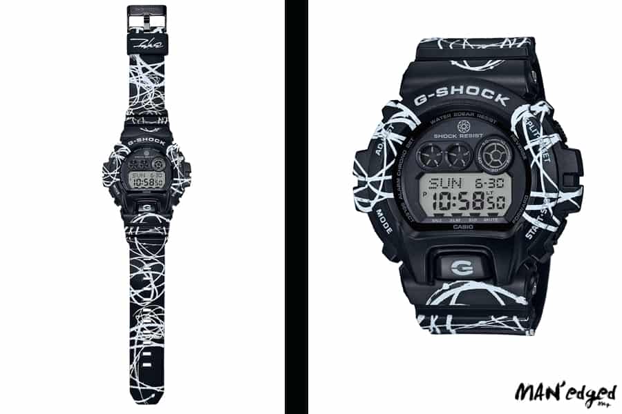 the black and white men's casio g shock watch