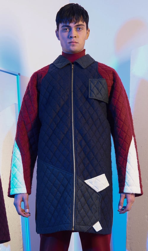 Wood house menswear designer quilted men's coat