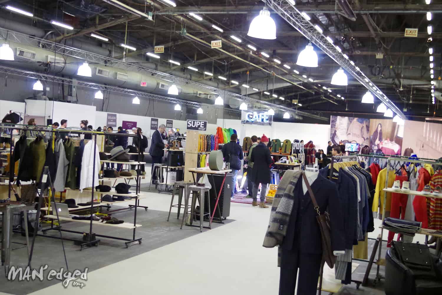 Freedom Hall section at Liberty Fairs showcasing various menswear brands.