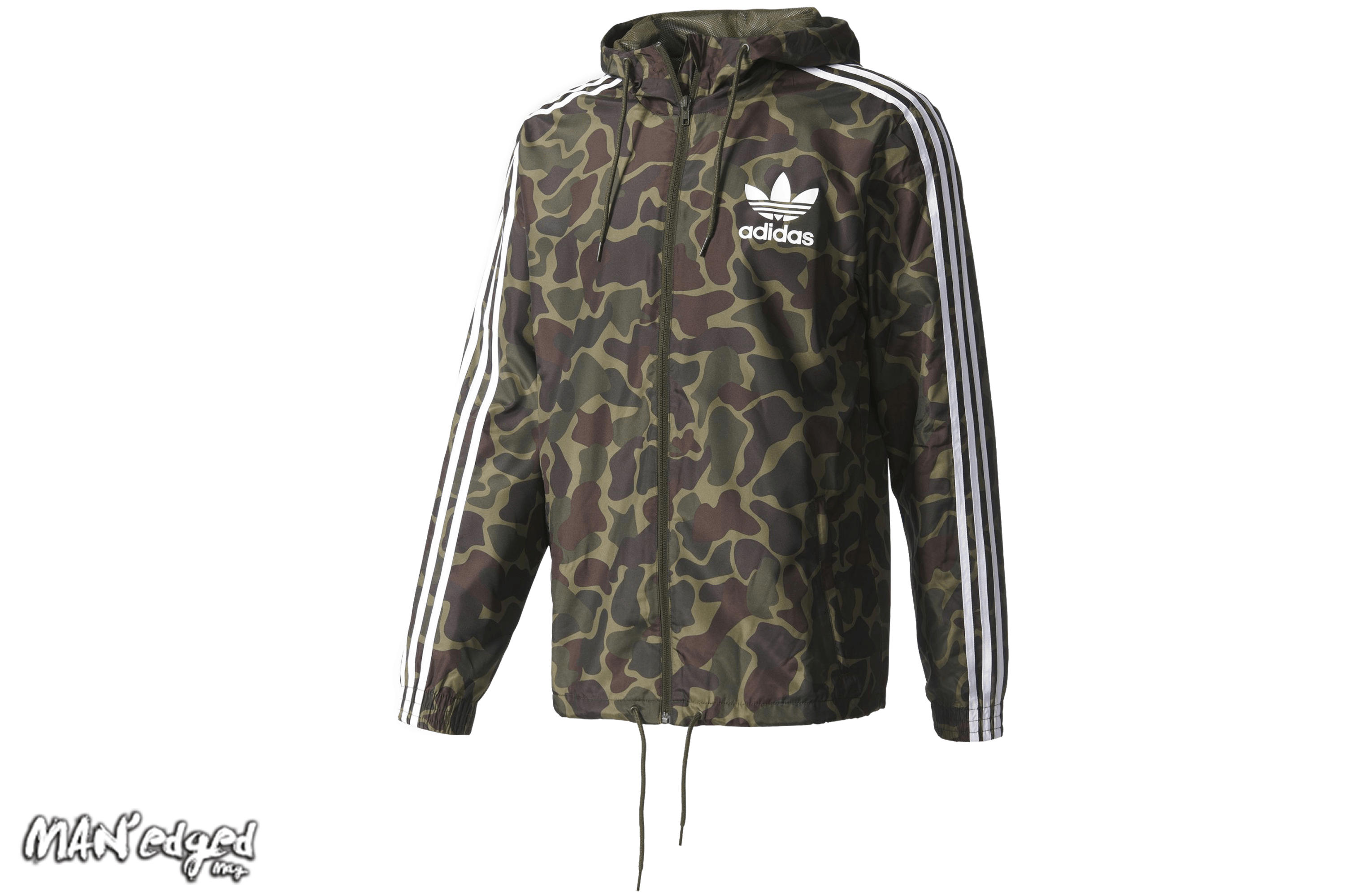 Men's green camouflage windbreaker jacket by Adidas, featured in MAN'edged Magazine St Patricks Day men's style round up