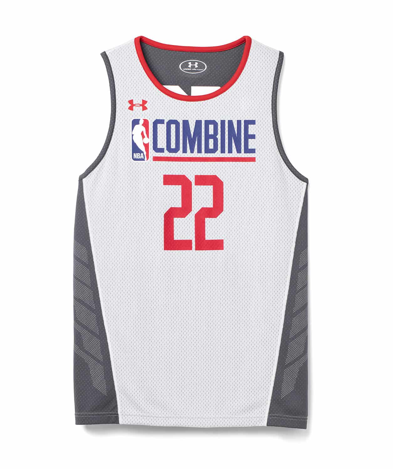 White mens NBA Combine draft jersey by Under Armour