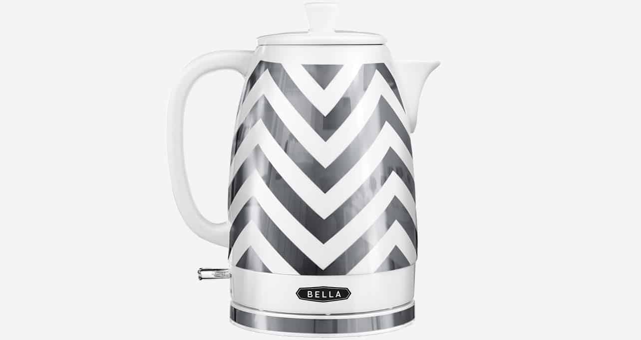 Chevron print ceramic tea kettle
