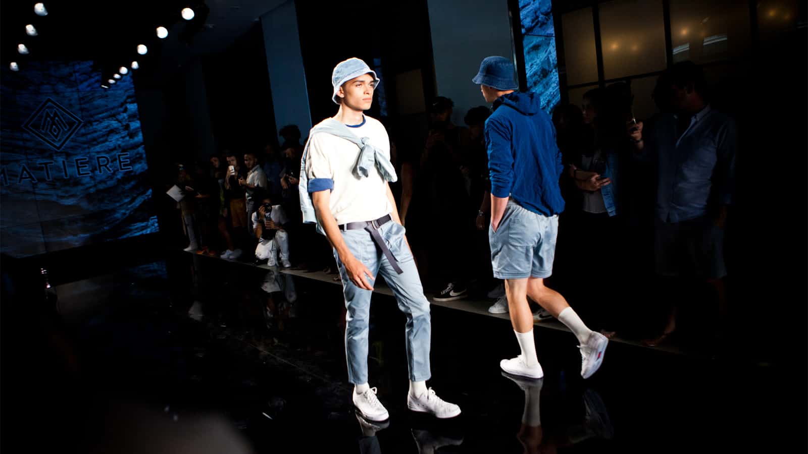 Male model walking in Matiere men's sow at new york men's fashion week featured in how to make your men's style better