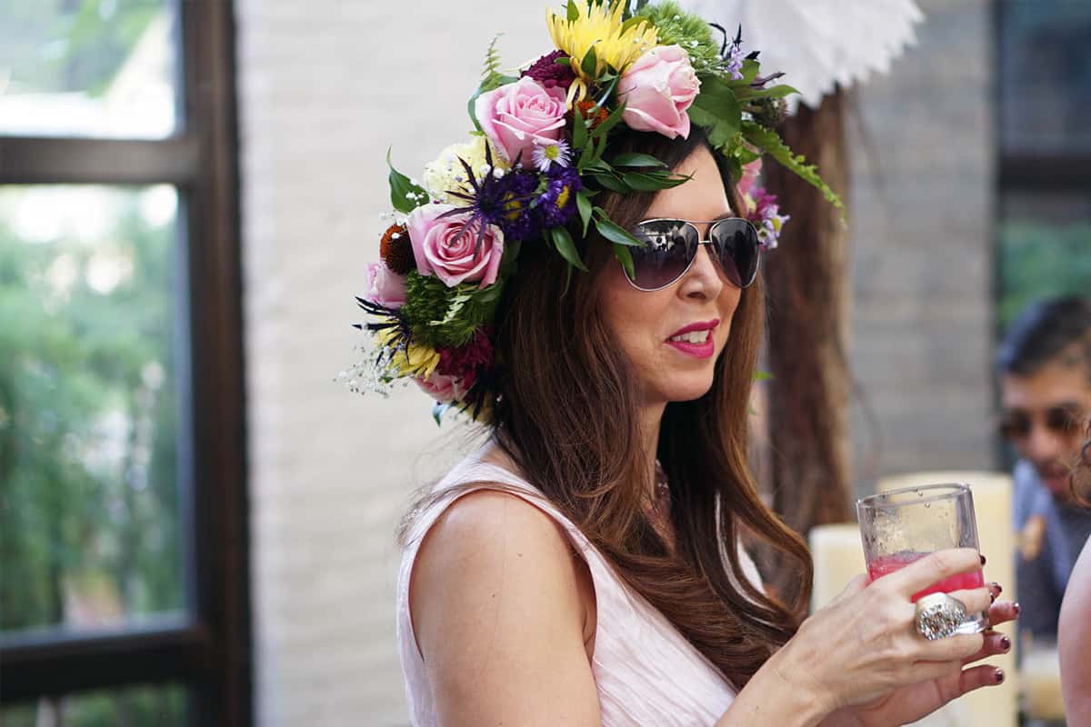 Women in floral outfit at best summer food & cocktail festival