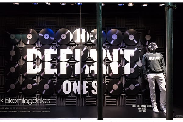 Bloomingdales 59th Street Window Displaying HBO THE DEFIANT ONES Merchandise