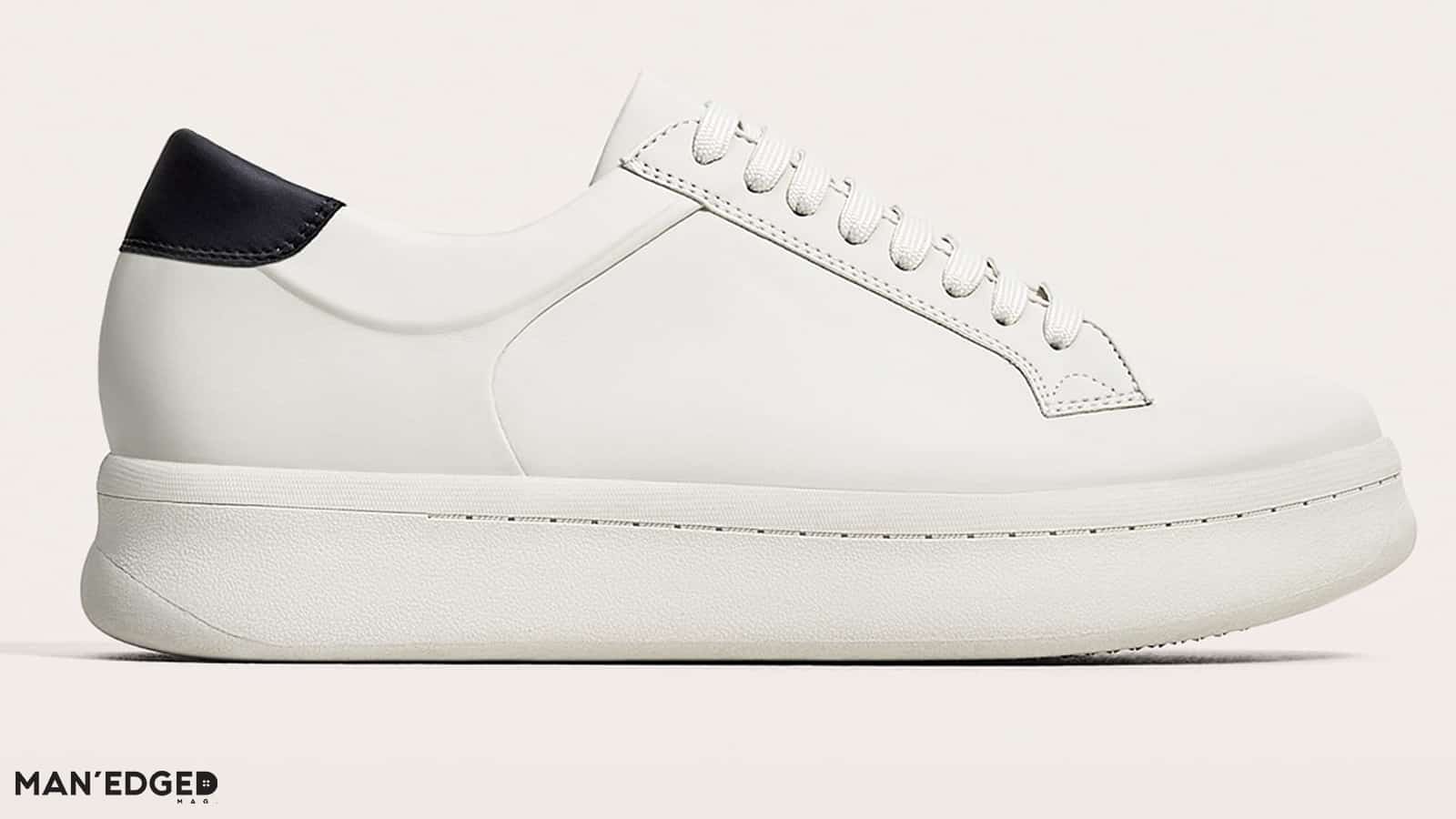 All white platform sneaker for men