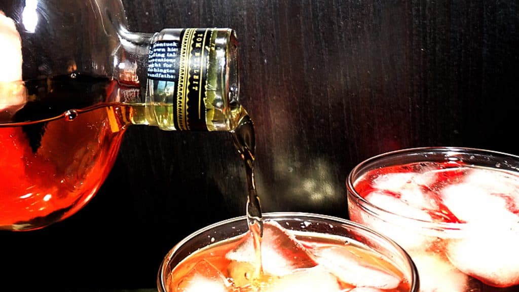 Cranberry Gingerale Punch using bulleit whiskey bourbon