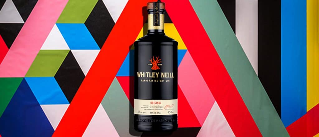 Black bottle of whitley neill original flavored gin.