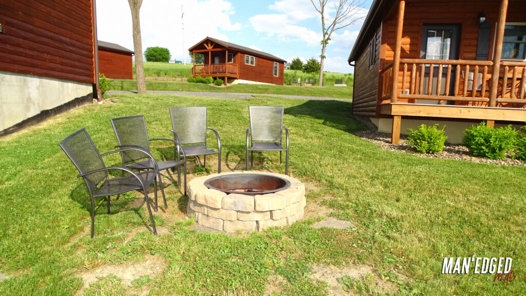 fire pit right outside of cabin featured in 3 Great Quick Weekend Getaway Ideas from NYC: post quarantine edition 2020