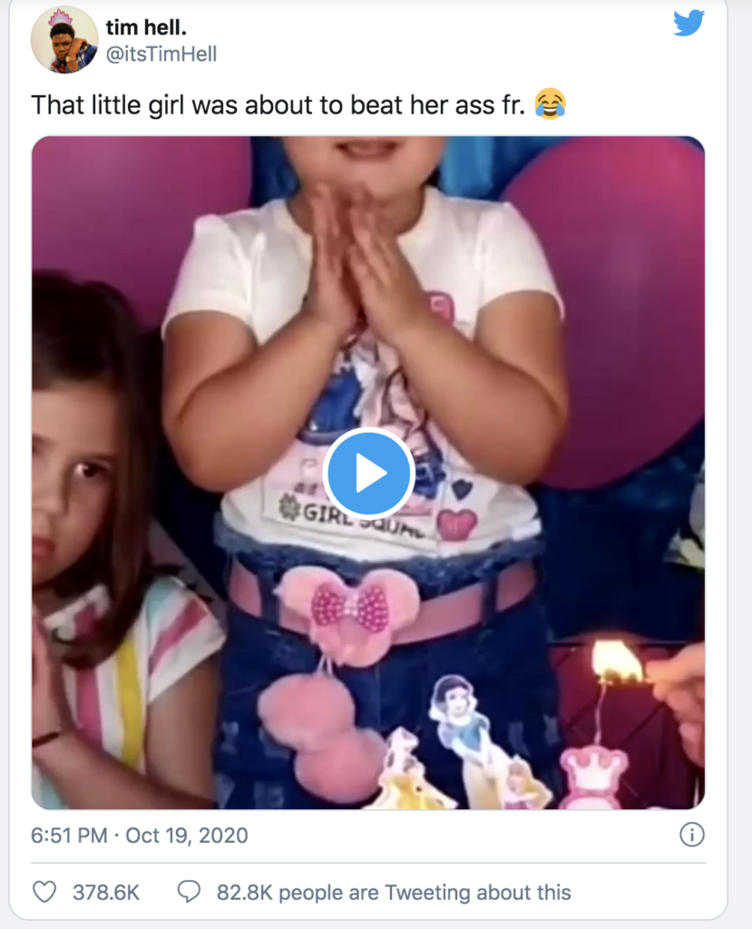 viral video of birthday girl getting her candles blown out