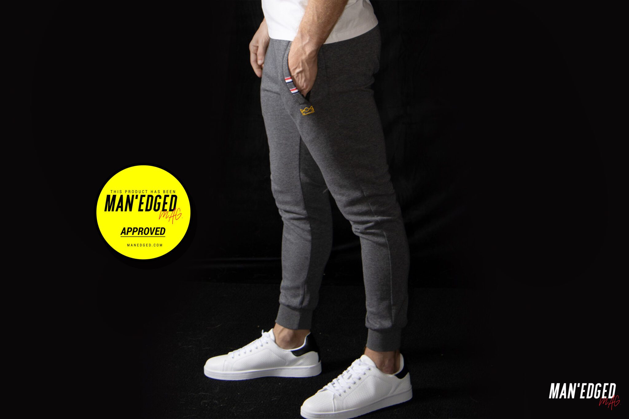 best men's gray sweatpants featuring mangerie