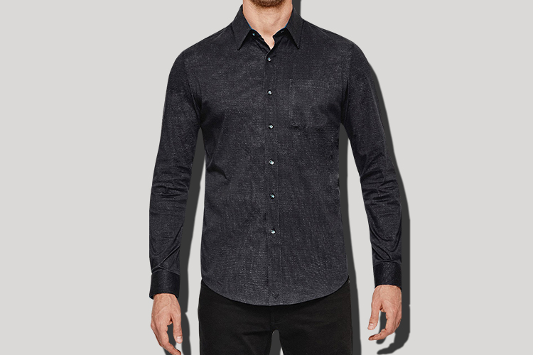 black men's non-iron button down shirt