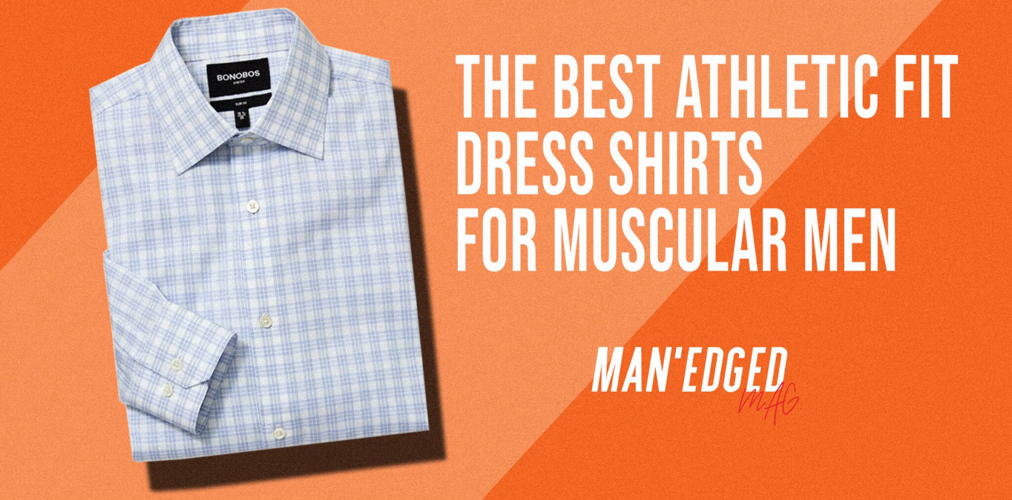 Men's check athletic fit dress shirt