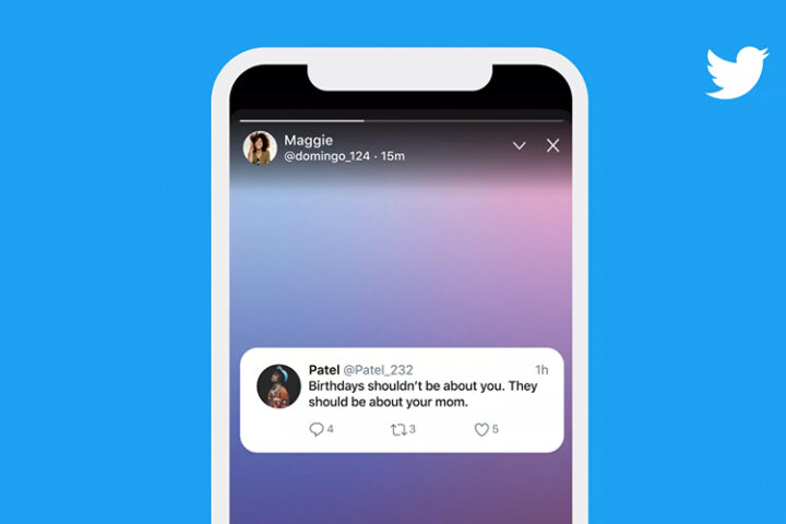 twitter's stories feature called tweets mock up