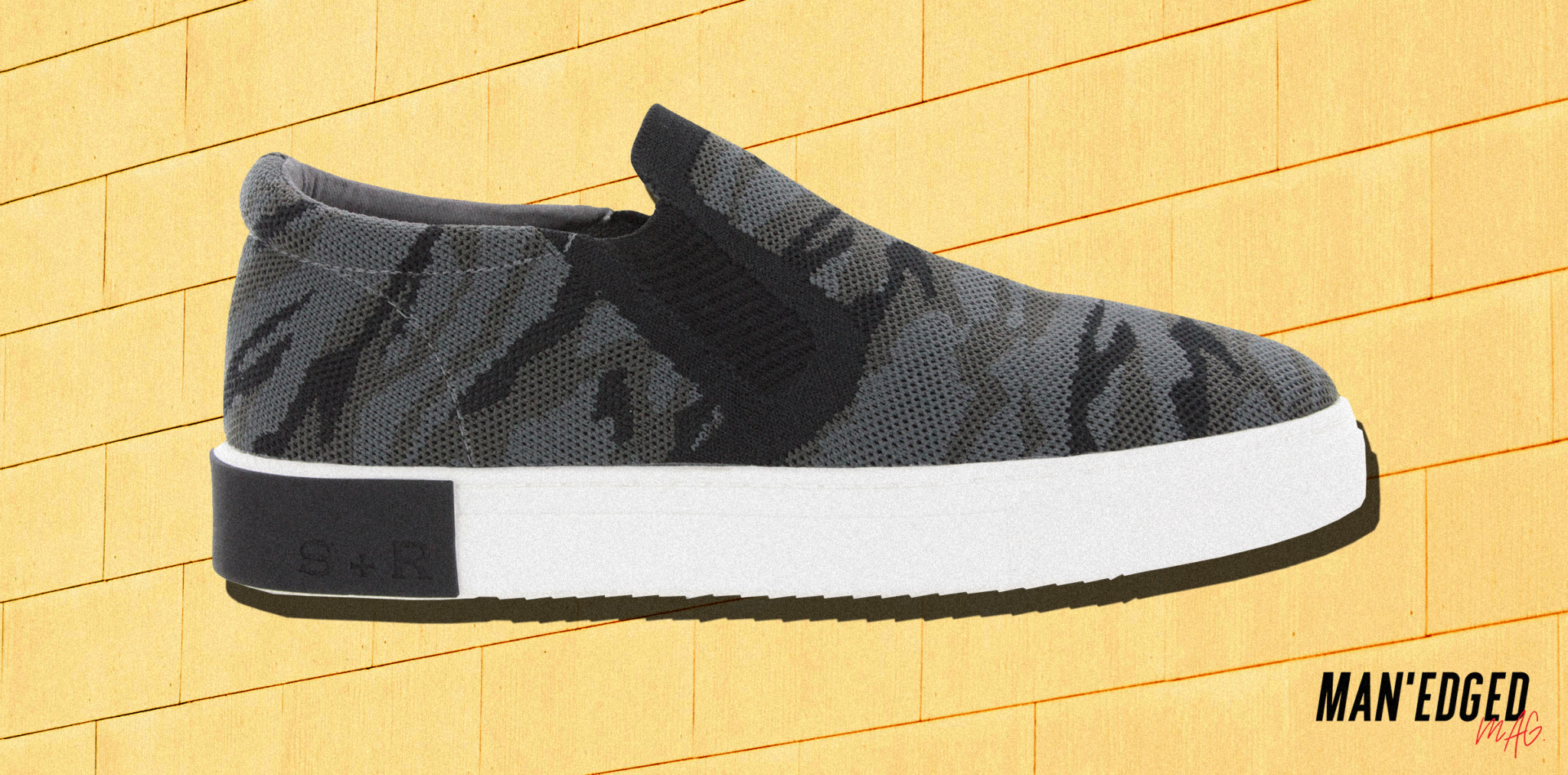 camo strass and ramm men's slip on sneaker