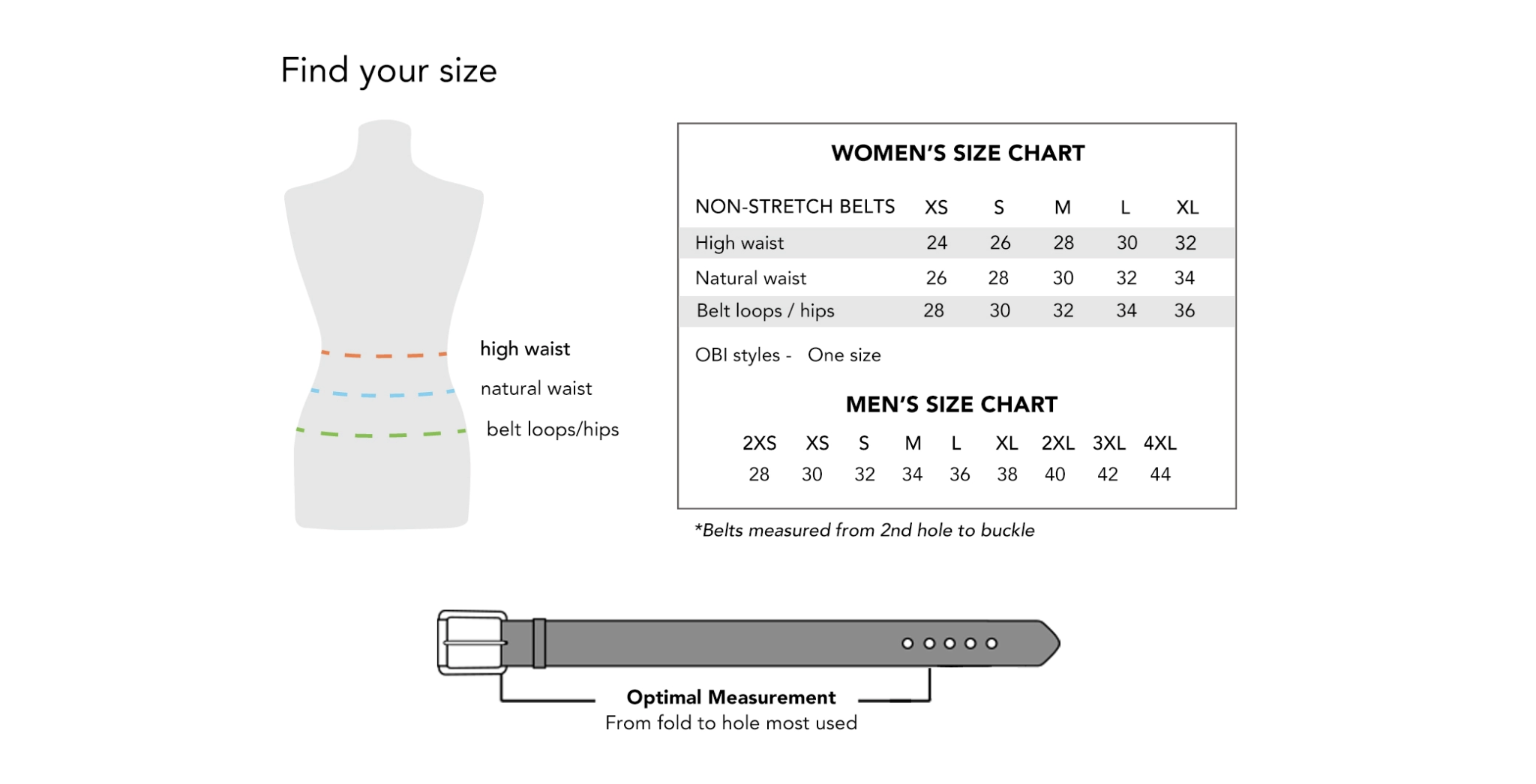men's belt size chart
