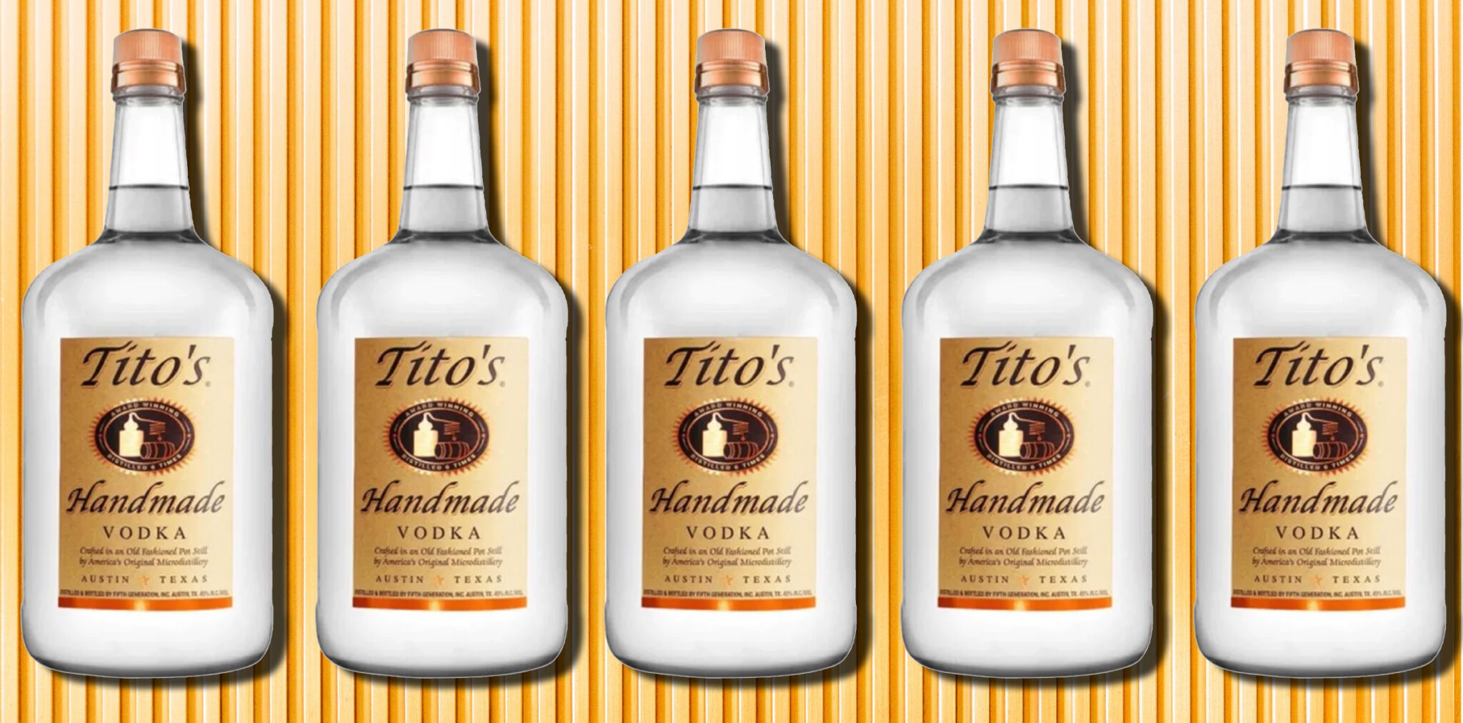 handle of tito's handmade vodka